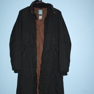 ISIS for Women Black Long Winter Jacket Size 8 with Zippered Pockets, Lined